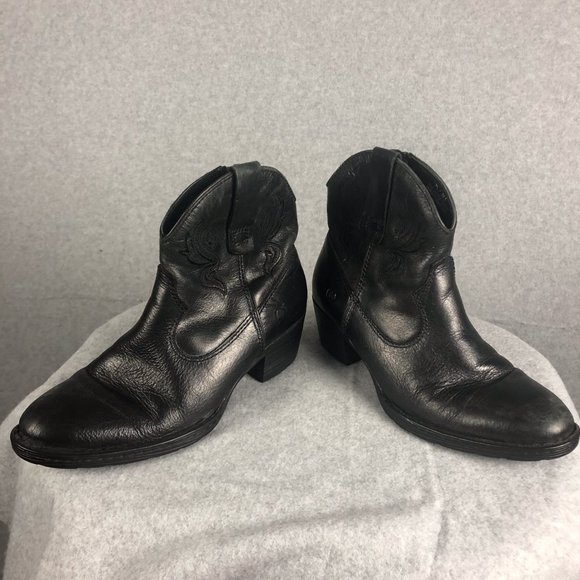 Born Black Leather Ankle Western Boot Size 7.5 - Picture 2 of 11